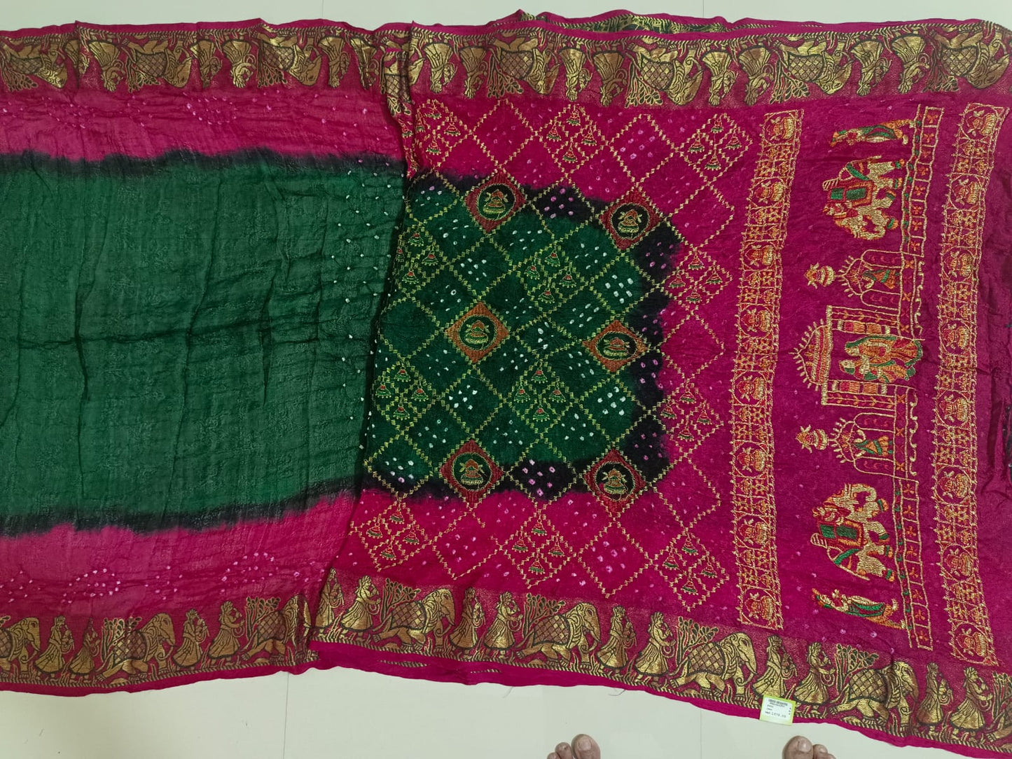 SKU ;RF97 RAJ FASHION PURE GAJI BANDHANI RESAM WORK BANRASI BORDER