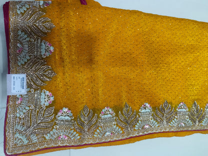 SKU ; RF54 RAJ FASHION ZARDOSI WITH SIROSKI WORK TREDDING SAREE CHIFFON