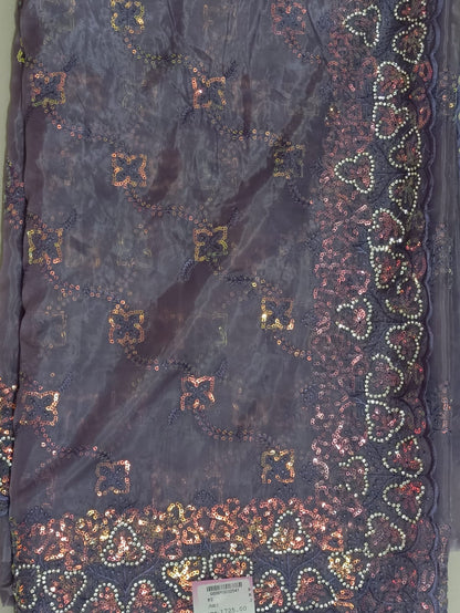SKU ;RF96 RAJ FSHION TISSUE SEQUENCE WORK ORGANZA SAREE TREDDING