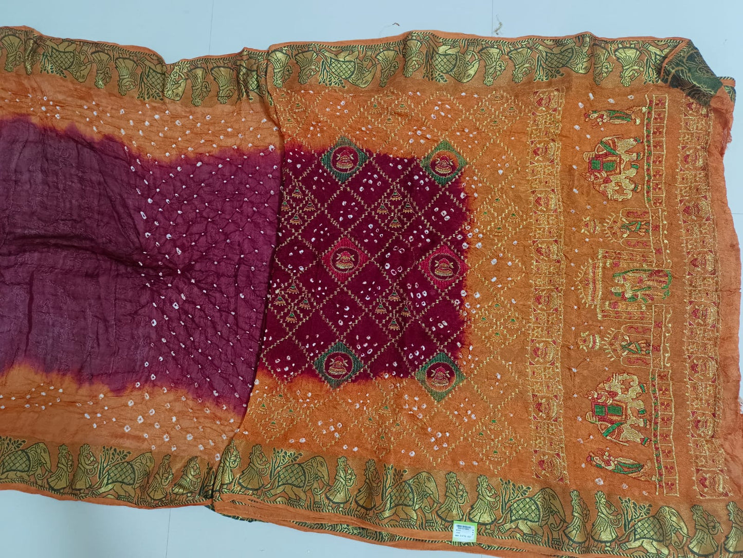 SKU ;RF97 RAJ FASHION PURE GAJI BANDHANI RESAM WORK BANRASI BORDER