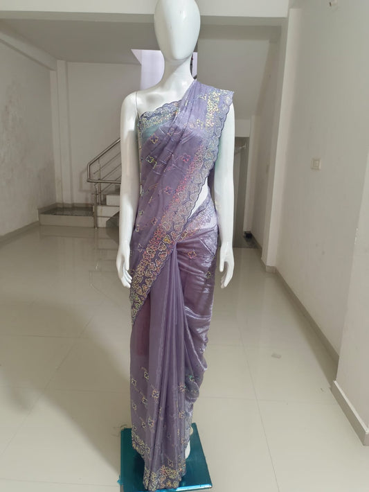 SKU ;RF96 RAJ FSHION TISSUE SEQUENCE WORK ORGANZA SAREE TREDDING
