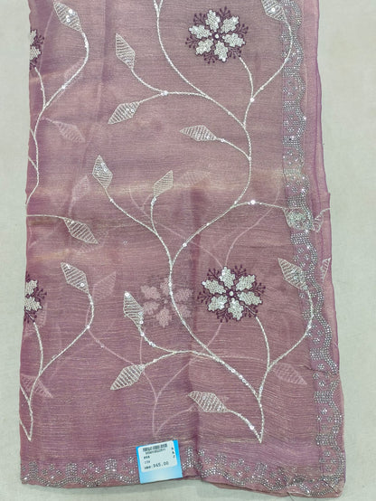 SKU ;RF79 RAJ FASHION EMBROIDERY WORK JIMMY CHHO SAREE
