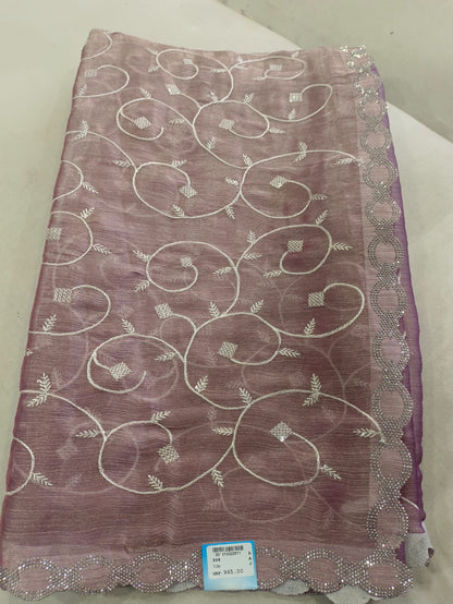 SKU ;RF88 RAJ FASHION EMBROIDERY WORK JIMMY CHHO NEW SAREE