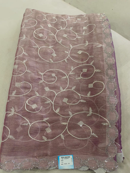 SKU ;RF88 RAJ FASHION EMBROIDERY WORK JIMMY CHHO NEW SAREE