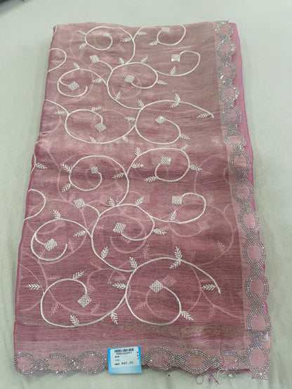 SKU ;RF88 RAJ FASHION EMBROIDERY WORK JIMMY CHHO NEW SAREE