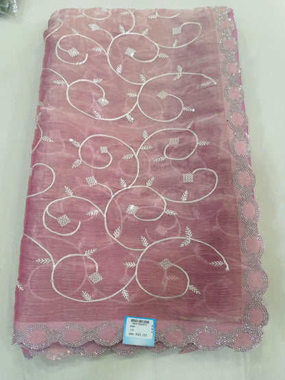 SKU ;RF88 RAJ FASHION EMBROIDERY WORK JIMMY CHHO NEW SAREE