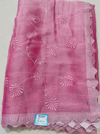 SKU ; RF99 RAJ FASHION NEW JIMMY CHHO SAREE SEQUENCE WORK PREMIUM