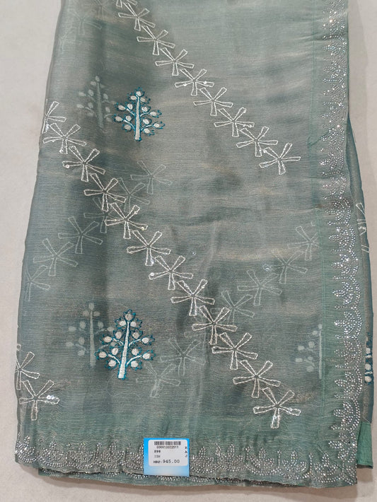 SKU; RF104 RAJ FASHION SEQUENCEWORK JIMMY CHHO SAREE PREMIUM