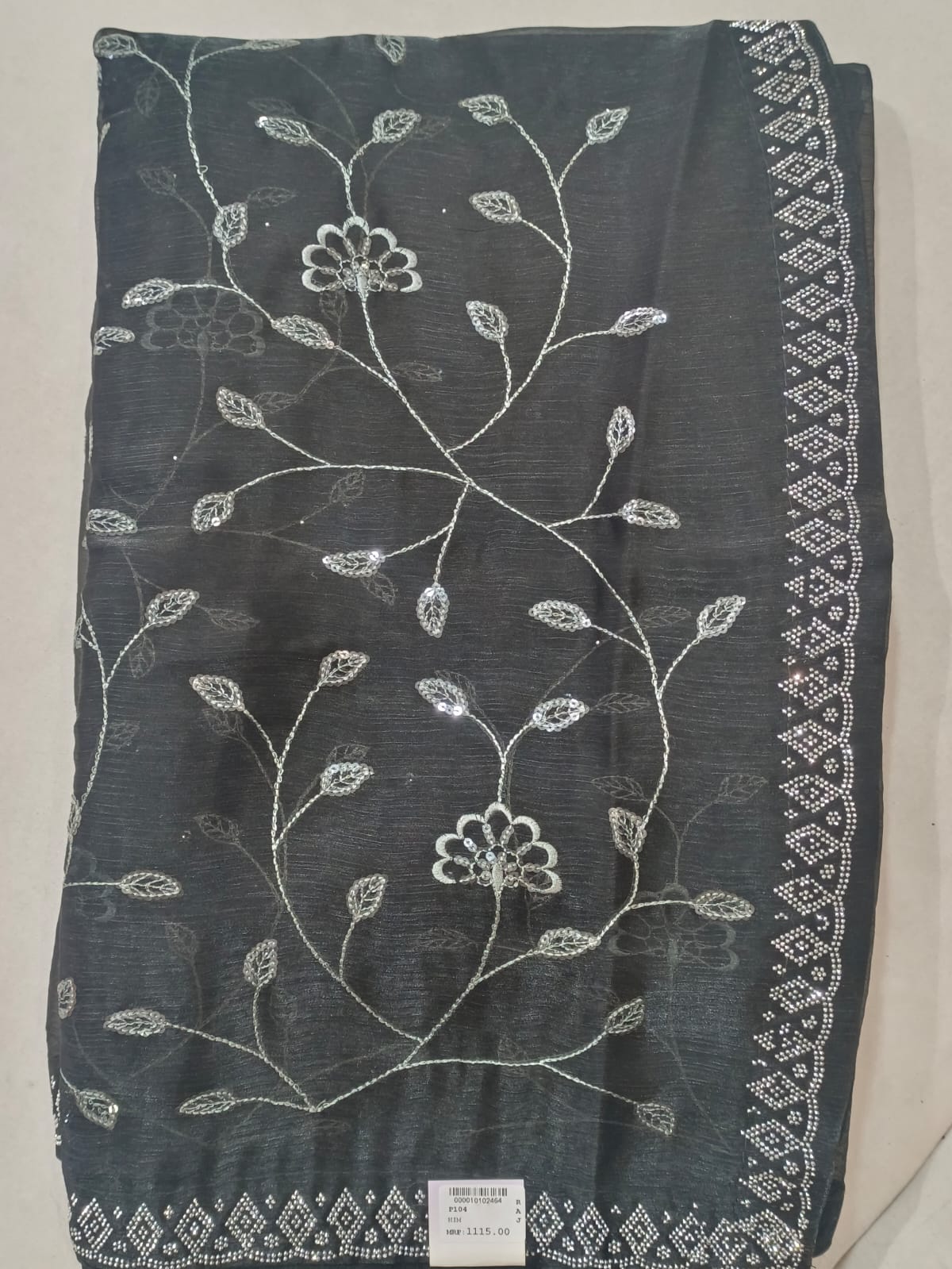 SKU ;RF 109 RAJ FASHION STONE WITH CHIKANKARI JIMMY CHHO SAREE