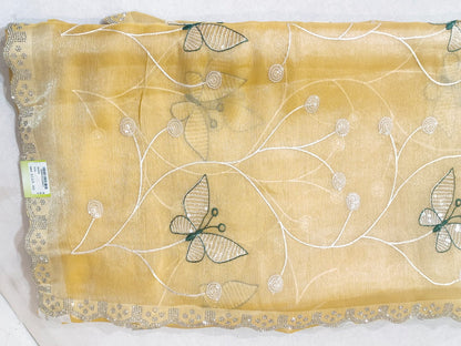 SKU ;RF 116 RAJ FASHION  CHIKANKARI WITH SEQUENCE JIMMY CHO SAREE