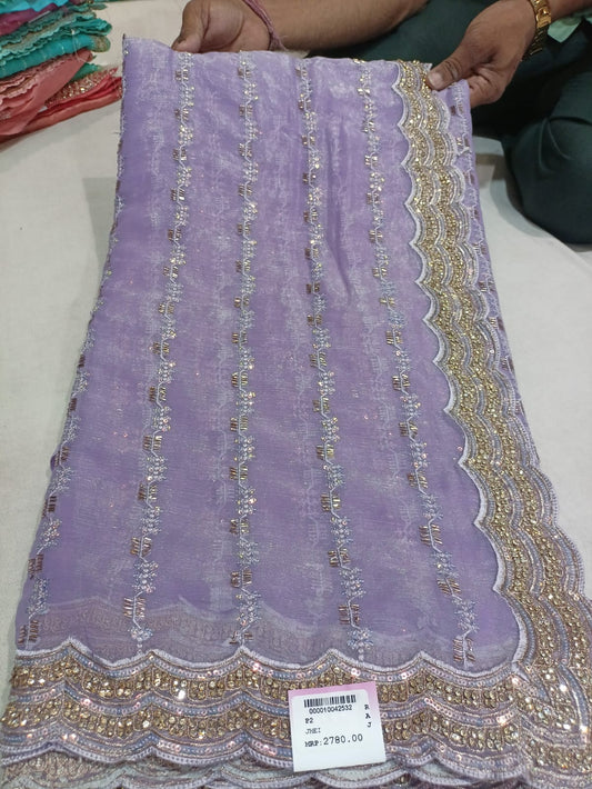 SKU ;RF 135 RAJ FASHION CHIFFON CHAIN TISSUE STYLE NEW HAND BORDER