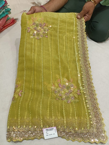 SKU ; RF 137 RAJ FASHION PURE TISSUE HANDMADE PREMIUM SAREE