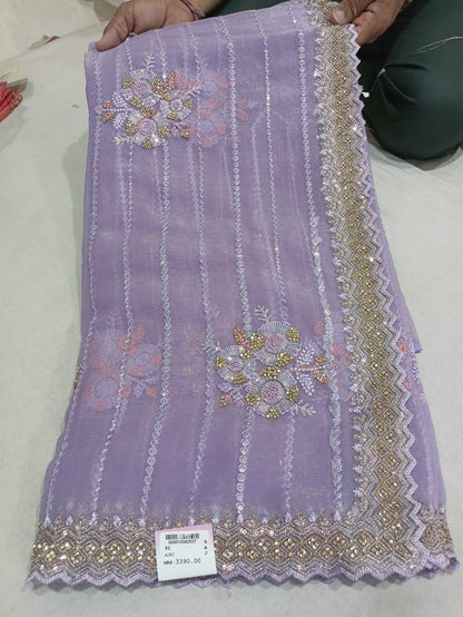 SKU ; RF 137 RAJ FASHION PURE TISSUE HANDMADE PREMIUM SAREE