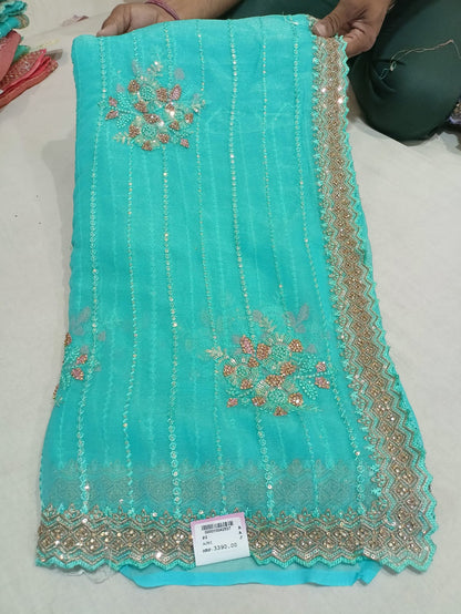 SKU ; RF 137 RAJ FASHION PURE TISSUE HANDMADE PREMIUM SAREE