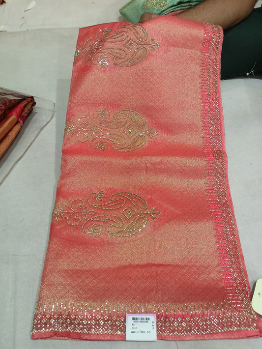 SKU; RF 144 RAJ FASHION ORGANZA BRASO  NEW HANDWORK SAREE