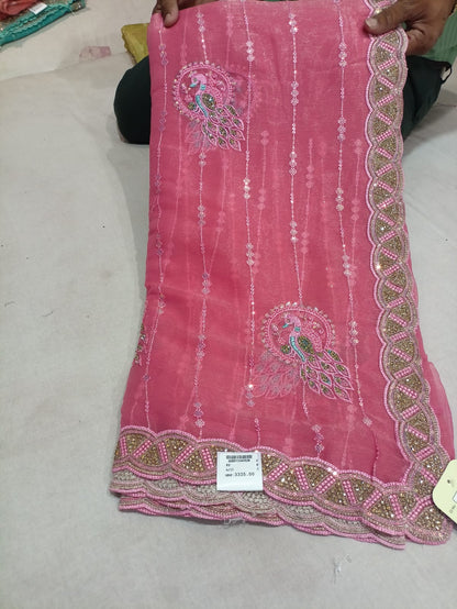 SKU ; RF146 RAJ FASHION NEW ORGANZA HANDMADE WORK SAN