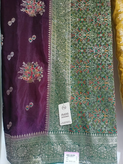 SKU; RF181  RAJ FASHION  PURE SILK BANRASI MODAL NEW FABRIC