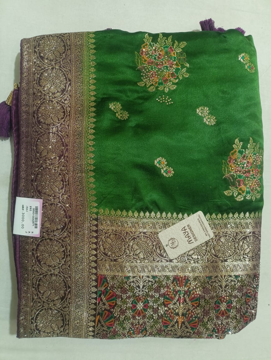 SKU; RF181  RAJ FASHION  PURE SILK BANRASI MODAL NEW FABRIC