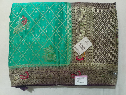 SKU; ;RF155 RAJ FASHION PURE SILK BANARASI STYLE PREMIUM SAREE