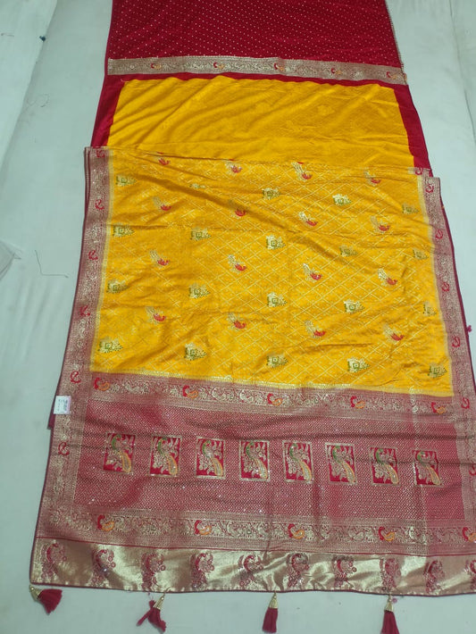 SKU; ;RF155 RAJ FASHION PURE SILK BANARASI STYLE PREMIUM SAREE