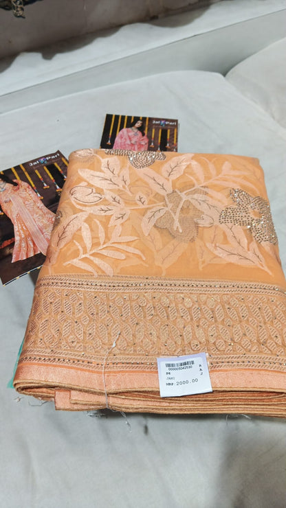 SKU ;RF241 RAJ FASHION ORGANZA BARASO DIGITAL PRINT PREMIUM SAREE