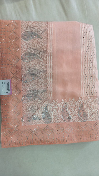 SKU ;RF211 RAJ FASHION NEW TREDDING CHIFFON WITH DAIMOND SAREE