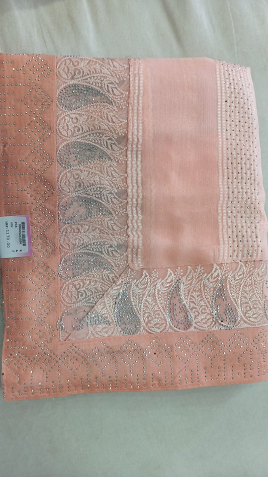 SKU ;RF211 RAJ FASHION NEW TREDDING CHIFFON WITH DAIMOND SAREE