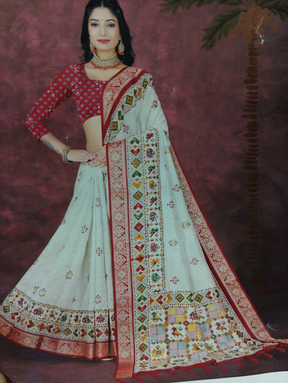 SKU; RF252 RAJFASHION AARI WORK MIRRAR DOLA SILK SOFT SAMMARCOOL SAREE