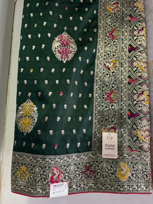 SKU; RF271 RAJ FASHION AJRAKH SAREE PREMIUM MEHENDI SPECIAL SAREE COLLECTION