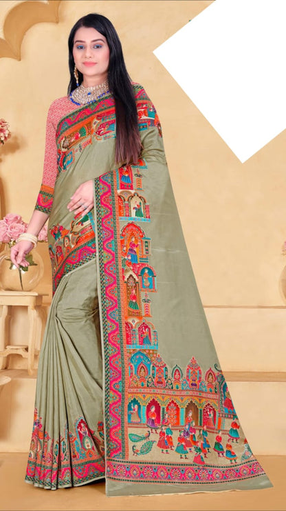 SKU; RF346 RAJ FASHION PURE PASMINA SAREE BSP24101 SOFT MATIRIYAL