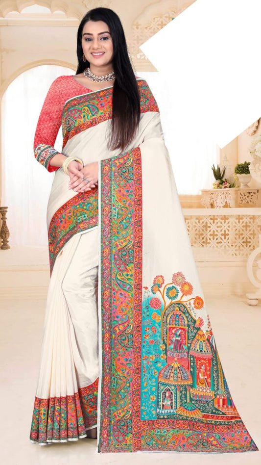 SKU; RF363 RAJ FASHION PURE PASMINA SILK SAREE PREMIUM COLLECTION 24100