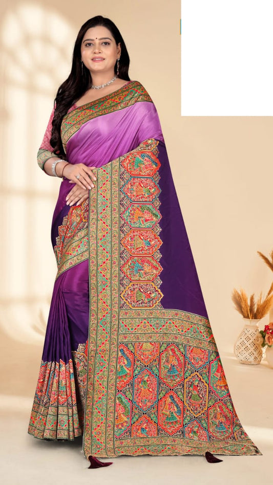 SKU; RF354 RAJ FASHION PURE PASMINA SILK SAREE SOFT MATIRIYAL BSP 24104