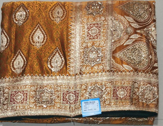 SKU;RF8 RAJ FASHION PURE SILK SARTEEN HALDI RASAM