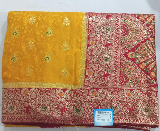 SKU; RF7 RAJ FASHION PURE SILK BANARASI HALDI CEREMONY