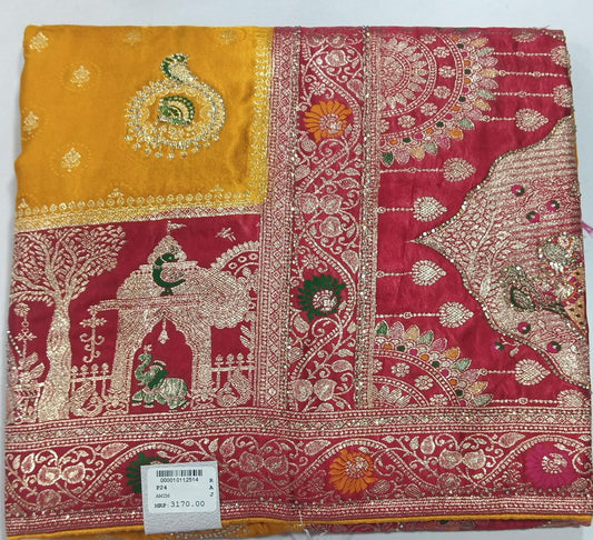 SKU; RF28 RAJ FASHION NEW SAREE HALDI RASAM SPECIAL BANARASI