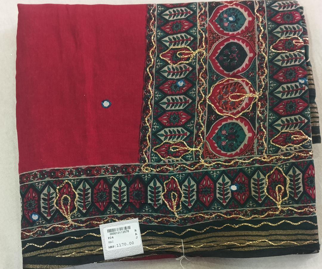 SKU; RF42 RAJ FASHION PREMMIUM SAREE AARI WORK PALU WORK COTTAN