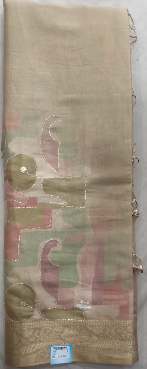 SKU;RF49 RAJ FASHION NEW DIGITAL ORGENZA SAREE AARI WORK