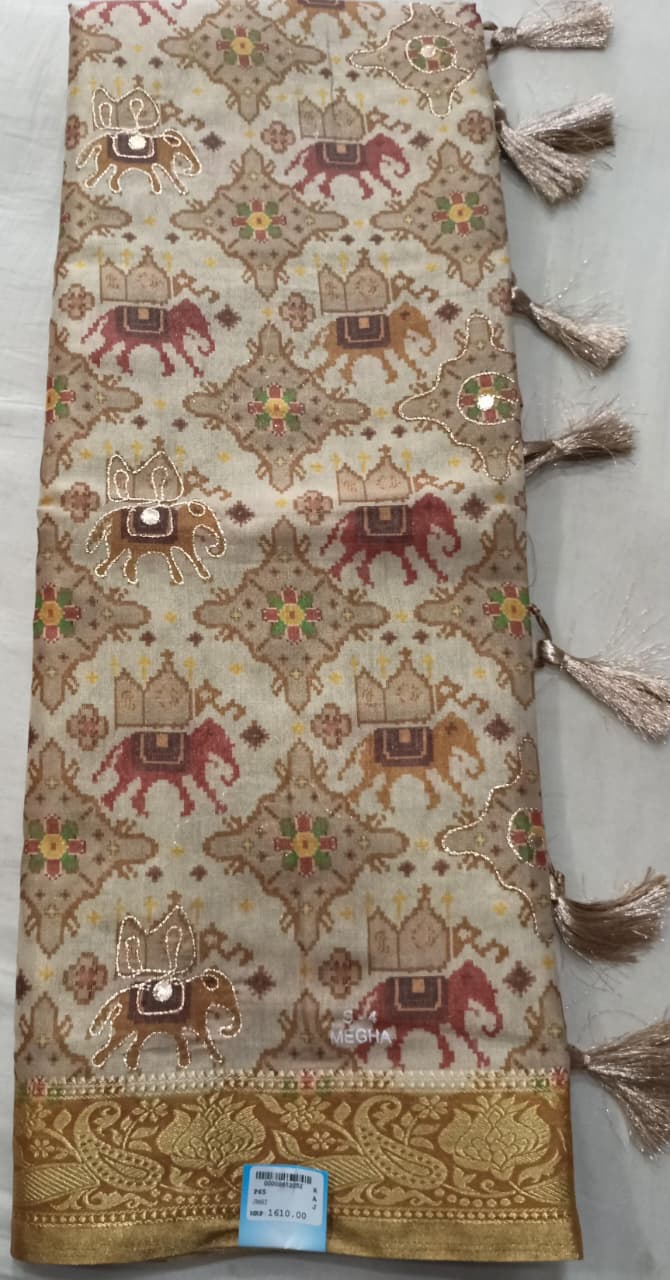 SKU; RF51 RAJFASHION ORGENZA SAREE DIGITAL  PRINT