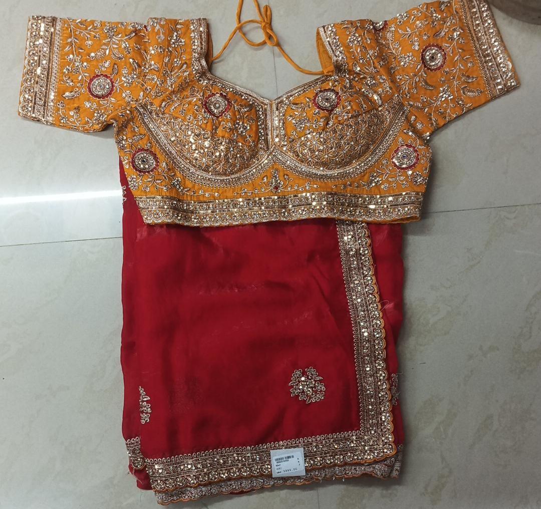SKU ; RF61 RAJ FASHION READY BLOUSE SAREE PREMMUIM COLLCTION