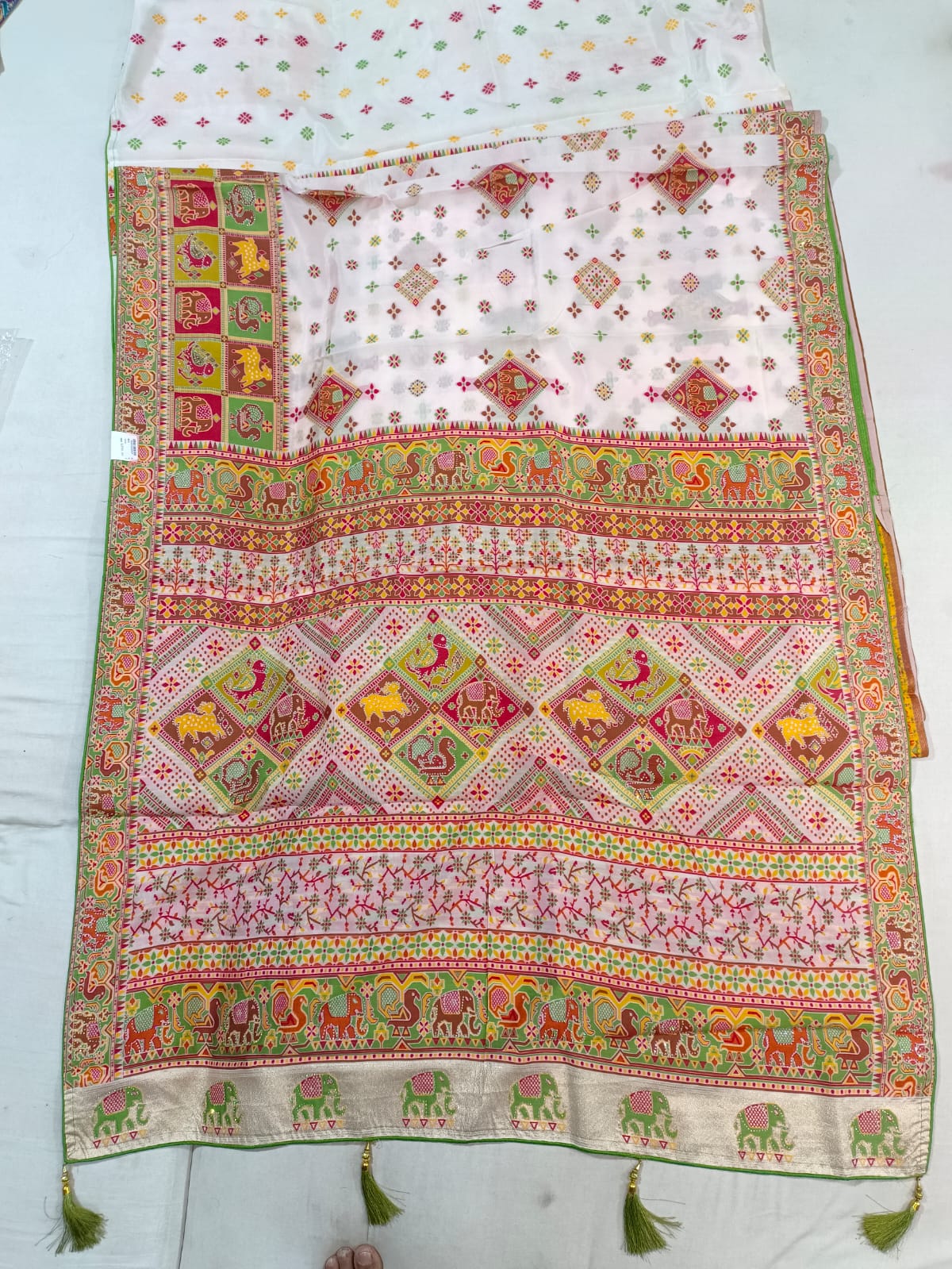 SKU ;RF17 RAJ FASHION NEW AJRAKH PATTAN GUJRATI MODAL SAREE
