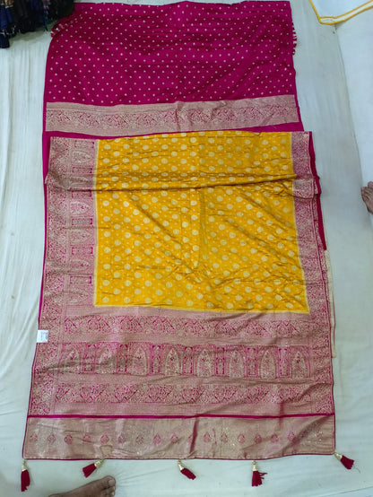 SKU ;RF22 RAJ FASHION AJRAKH STYLE PATTOLA SAREE NEW TREDDING