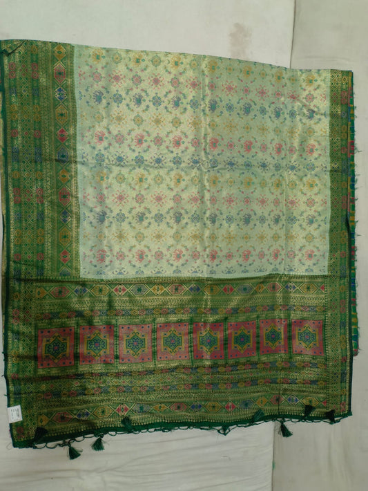 SKU; RF101 RAJ FASHION KALAMKARI PRINT PURE SILK GUJRATI PATTAN SAREE