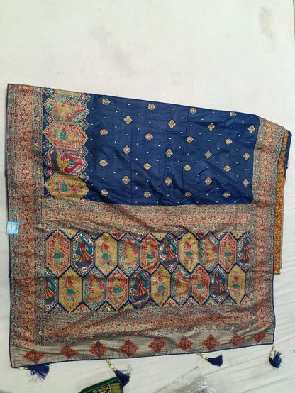 SKU; RF101 RAJ FASHION KALAMKARI PRINT PURE SILK GUJRATI PATTAN SAREE
