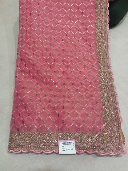 SKU ;RF59 RAJ FASHION HANDMADE BORDER TISSSE TREDDING SAREE