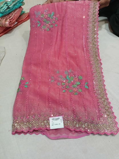 SKU ; RF 137 RAJ FASHION PURE TISSUE HANDMADE PREMIUM SAREE