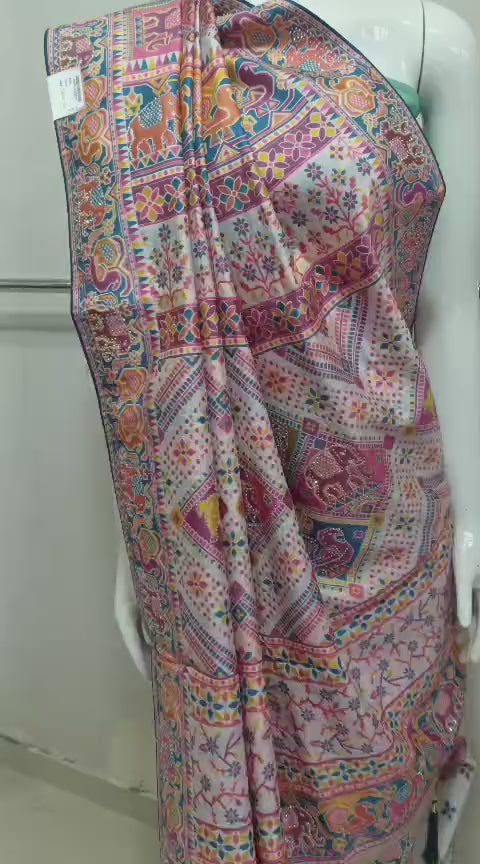 SKU ;RF17 RAJ FASHION NEW AJRAKH PATTAN GUJRATI MODAL SAREE