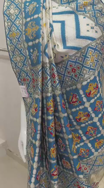 SKU;RF229 RAJ FASHION  LEHARIYA PATTOLA PASMINA SAREE
