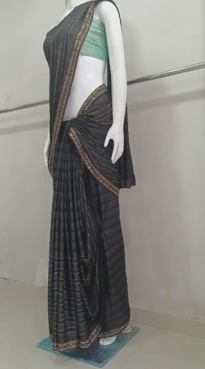 SKU ;RF61 RAJ FASHION DAIMOND LINE CIFFON SAREE TREDDING